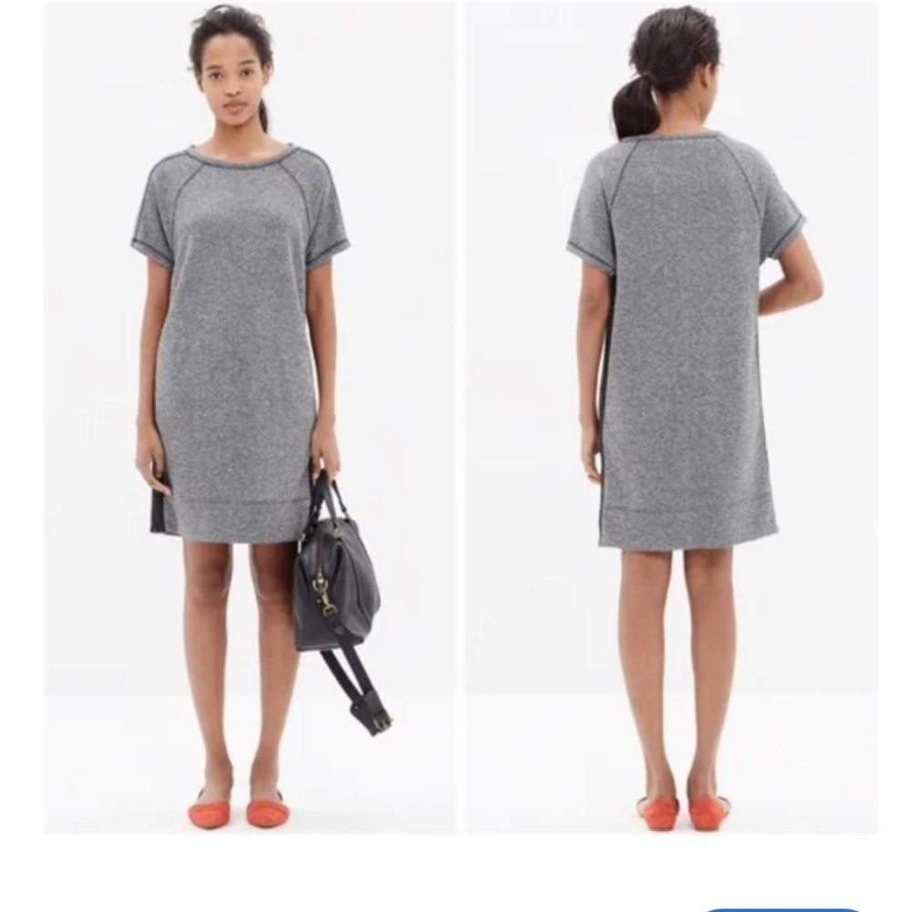 MADEWELL Panorama SZ S Marled Gray Tunic Dress Pockets Travel Blokecore